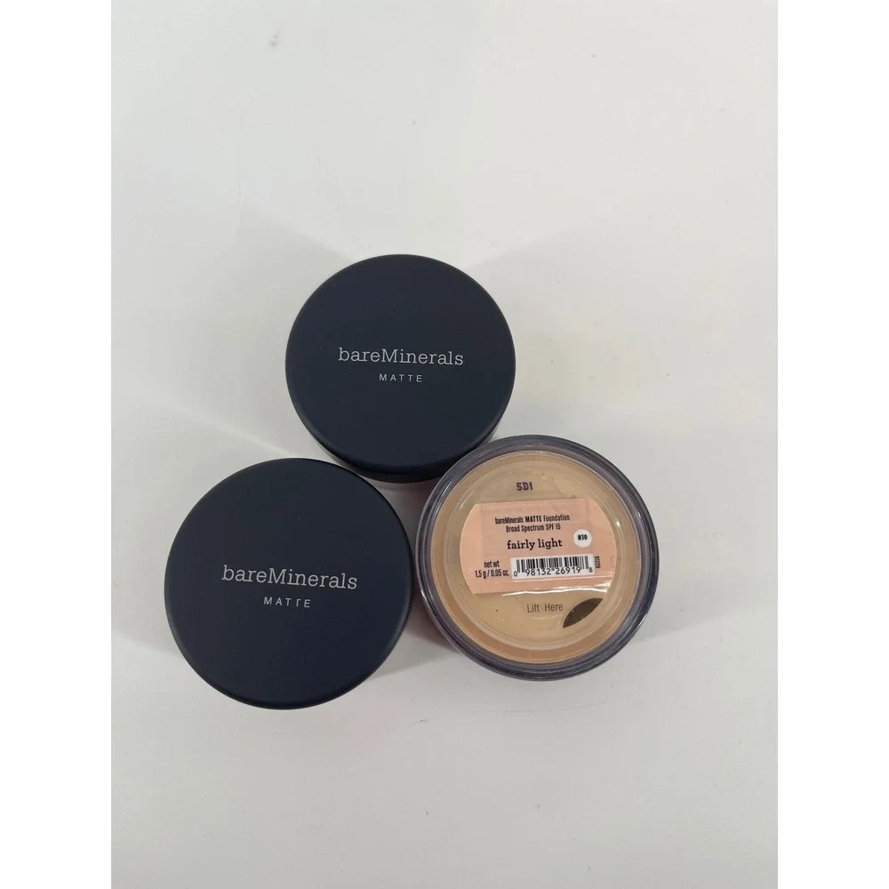 New bareMinerals Matte Foundation Women 1.5g Fairly Light 3pc Bundle Lot